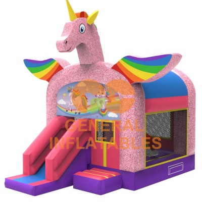 Unicorn slide combo house popular unicorn jumper all over the world(Sparkle material)