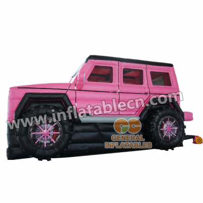 Cheap inflatable bouncer Children Cartoon Pink SUV bounce combo  Bouncy Castle inflatable