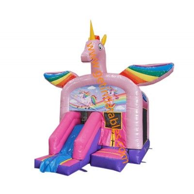 Pink sparkle bounce unicorn bouncer vinyl inflatable bounce house kid inflatable castle