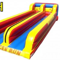 2 Lane Inflatable Bungee Run, Inflatable Bouncer Fuinny Outdoor Sport Games for Adult and Children