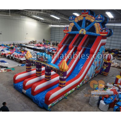 40ft OEM/ODM Hot selling party rental outdoor 18oz PVC Circus Water slide dry/wet slide